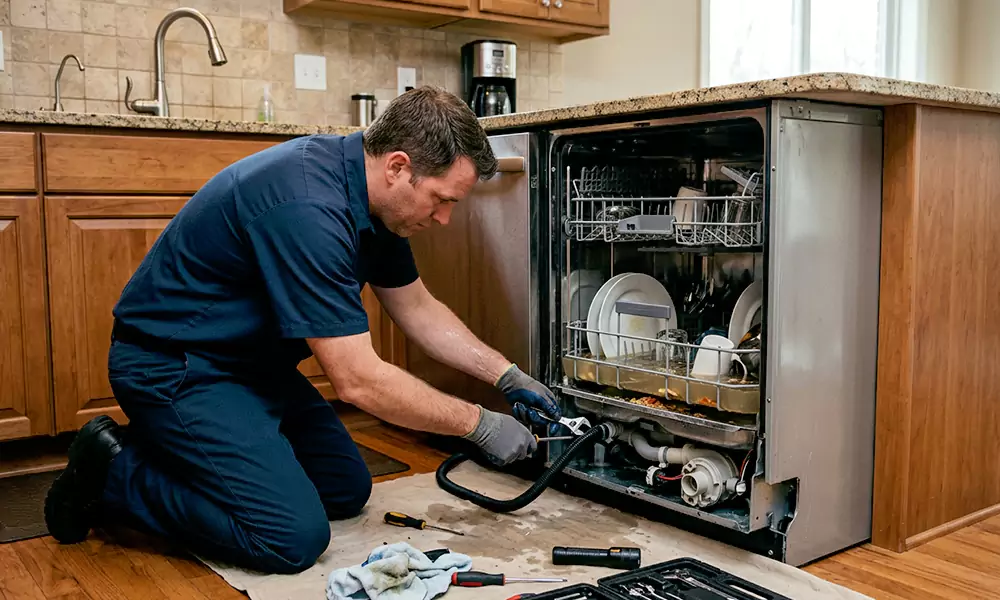Dishwasher Not Draining Repair in Newtonville, MA