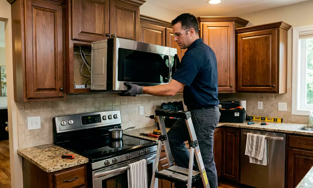 Microwave Installation in Newtonville, MA