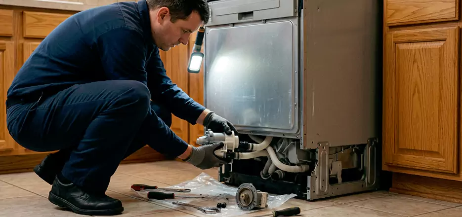 Dishwasher Drain Hose Repair in Newtonville