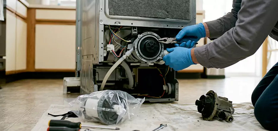 Dishwasher Motor Pump Replacement in Newtonville