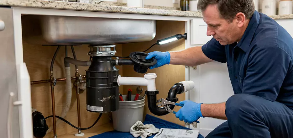Garbage Disposal Splash Guard and Trap Installation in Newtonville